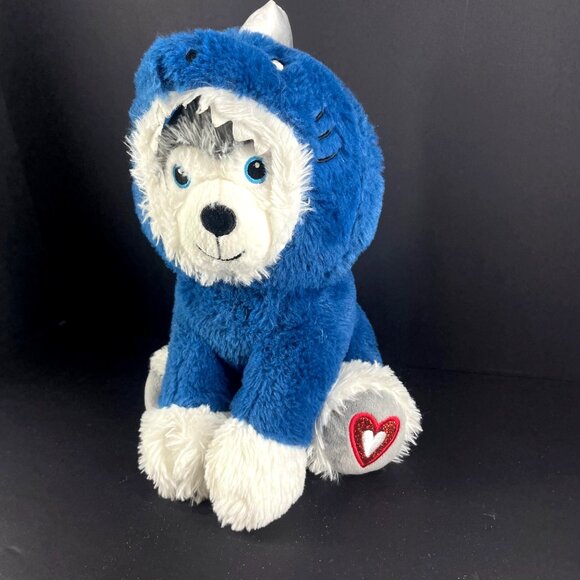 Husky-Inspired Plush Toy With Heart Embroidery & Silver Horn 12" Tall - Picture 2 of 6
